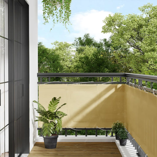Paravento da Balcone Sabbia 75x500 cm 100% Poliestere Oxford | homemem39