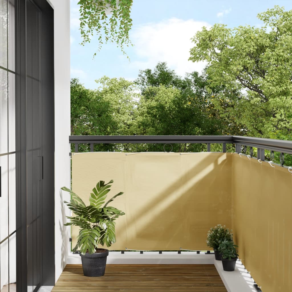 Paravento da Balcone Sabbia 90x300 cm 100% Poliestere Oxford | homemem39