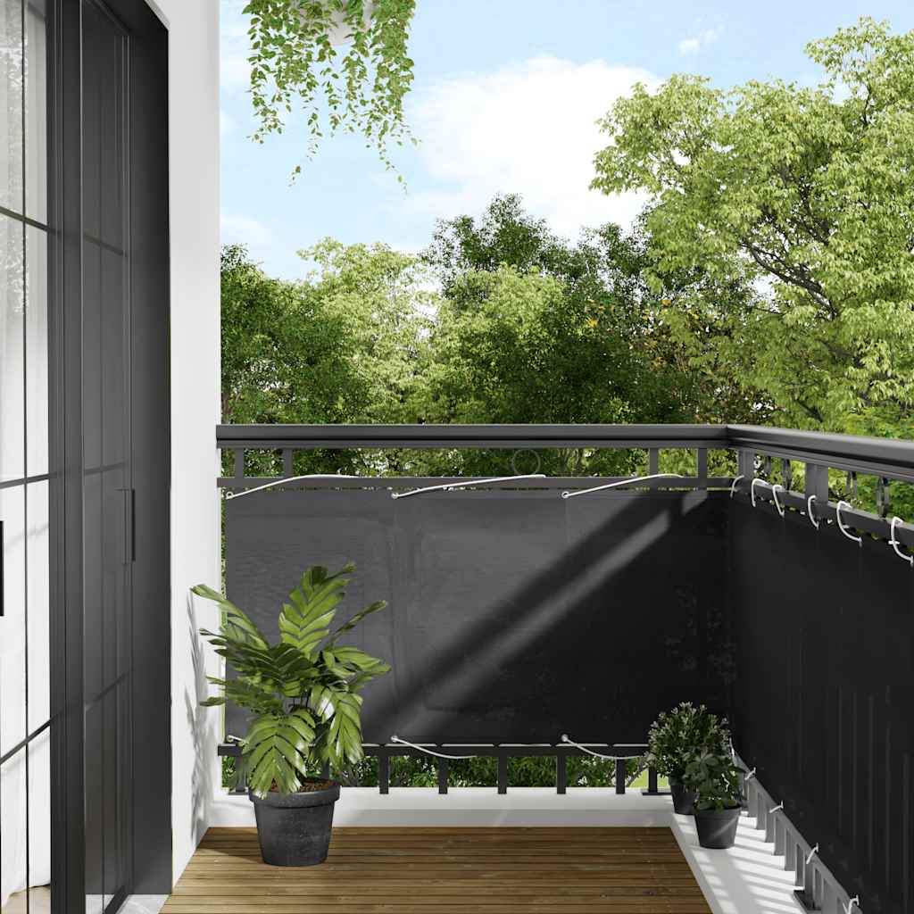 Paravento da Balcone Antracite 75x800 cm 100% Poliestere Oxford | homemem39