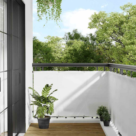 Paravento da Balcone Bianco 90x1000 cm 100% Poliestere Oxford | homemem39