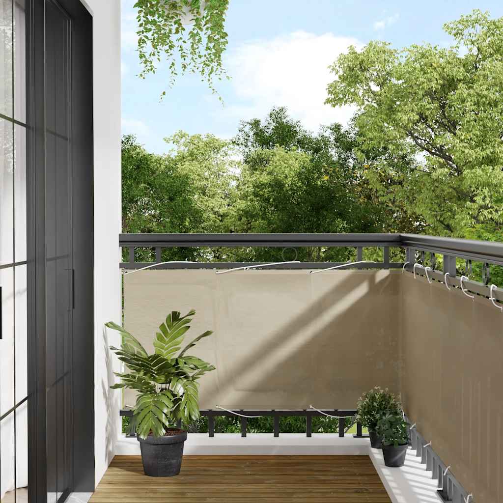 Paravento da Balcone Beige 75x700 cm 100% Poliestere Oxford | homemem39