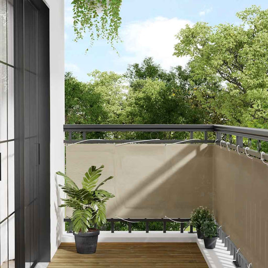 Paravento da Balcone Beige 75x1000 cm 100% Poliestere Oxford | homemem39
