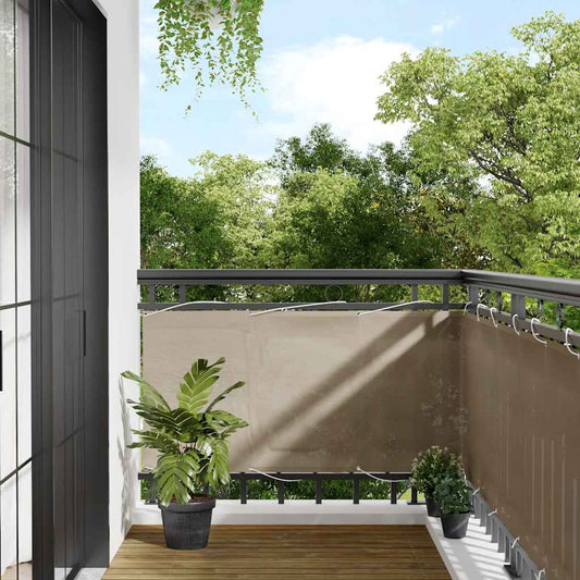 Paravento da Balcone Tortora 75x700 cm 100% Poliestere Oxford | homemem39