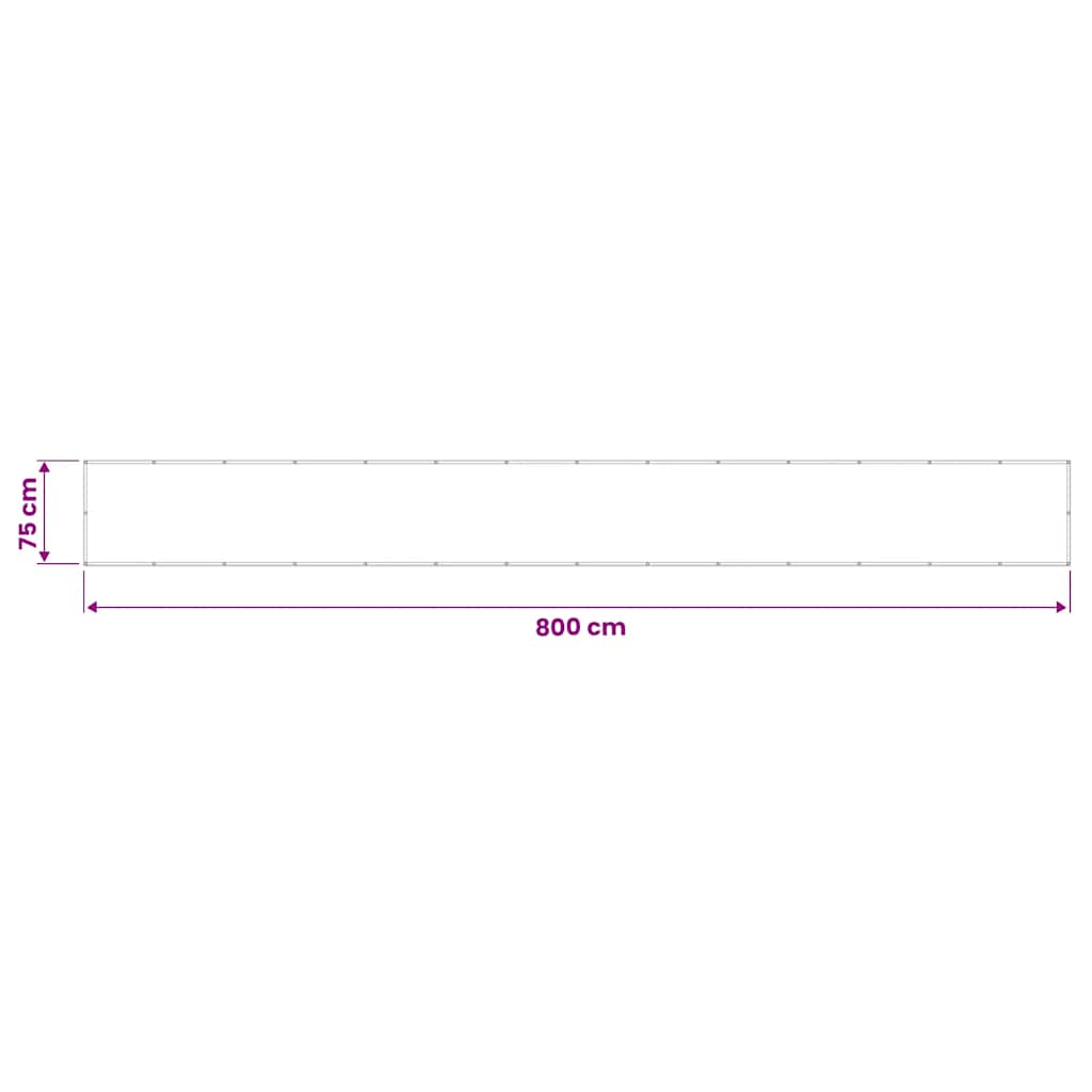 Paravento da Balcone Nero 75x800 cm 100% Poliestere Oxford | homemem39