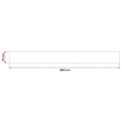 Paravento da Balcone Nero 75x800 cm 100% Poliestere Oxford | homemem39