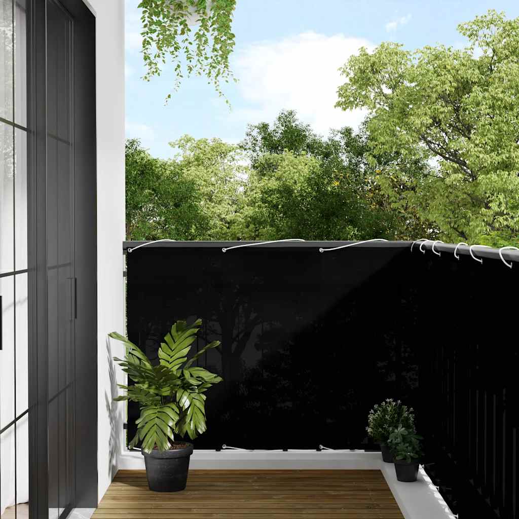 Paravento da Balcone Nero 120x800 cm 100% Poliestere Oxford | homemem39