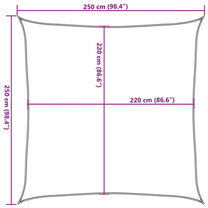 Vela Parasole Grigio Chiaro 2,5x2,5 m 100% Poliestere Oxford | homemem39
