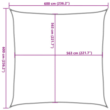 Vela Parasole Grigio Chiaro 6x6 m 100% Poliestere Oxford | homemem39
