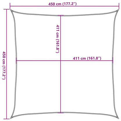 Vela Parasole Sabbia 4,5x4,5 m 100% Poliestere Oxford | homemem39