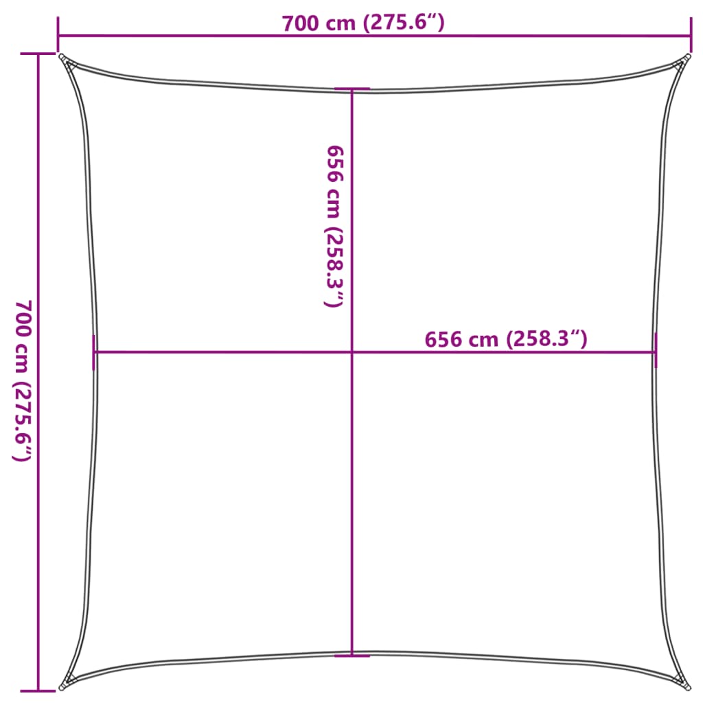 Vela Parasole Sabbia 7x7 m 100% Poliestere Oxford | homemem39