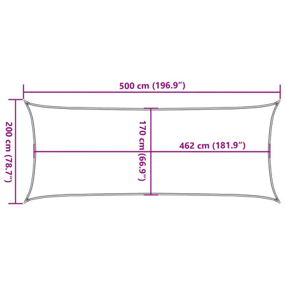 Vela Parasole Grigio Chiaro 5x2 m 100% Poliestere Oxford | homemem39