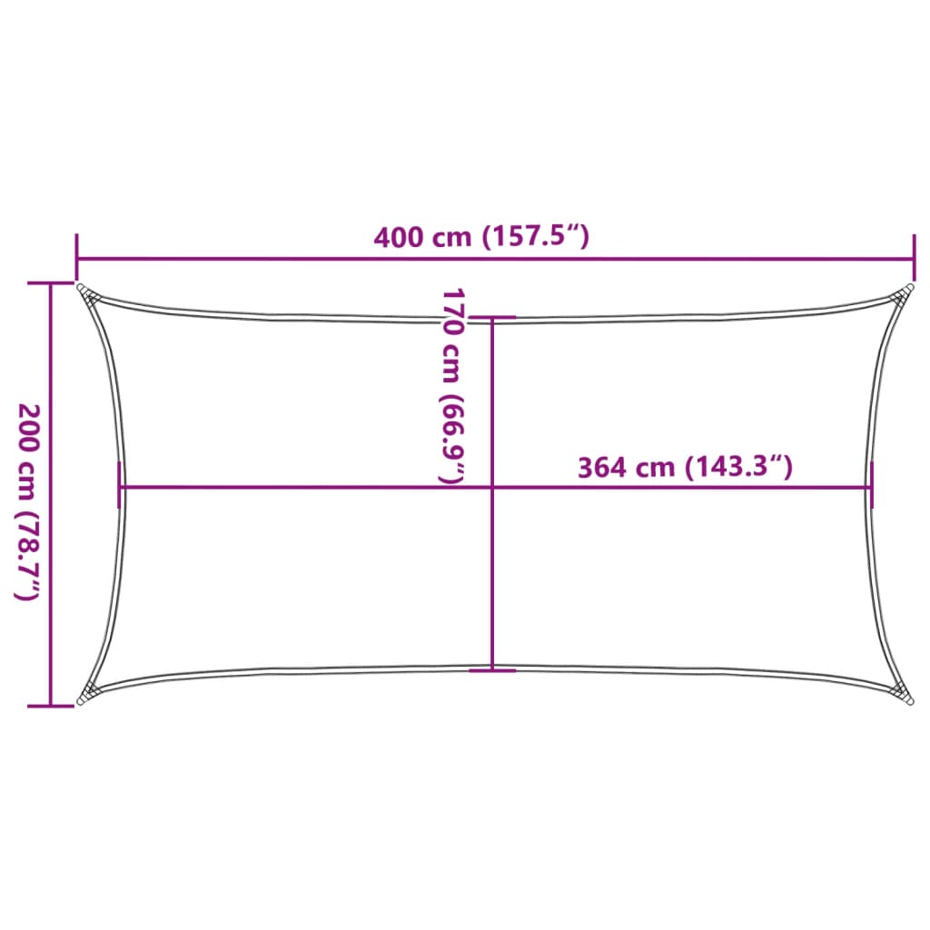 Vela Parasole Sabbia 4x2 m 100% Poliestere Oxford | homemem39