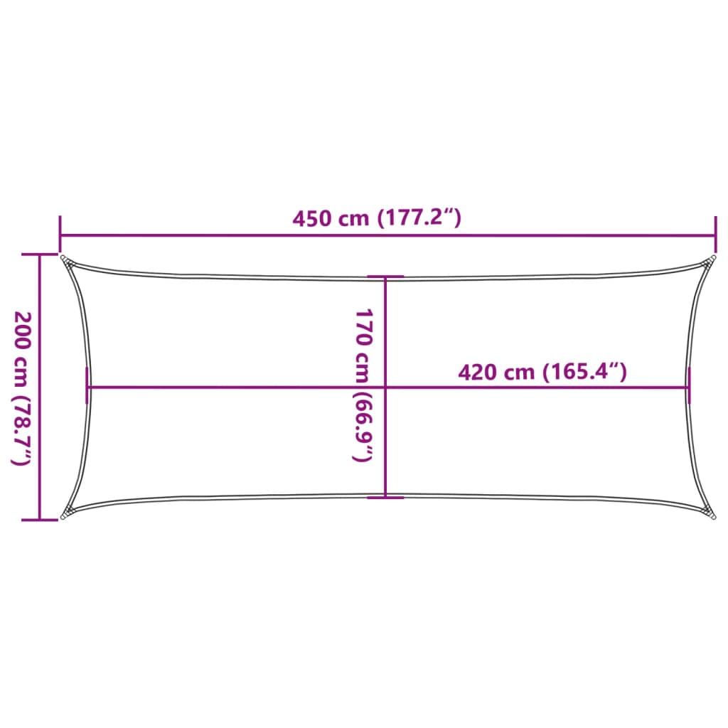 Vela Parasole Sabbia 4,5x2 m 100% Poliestere Oxford | homemem39