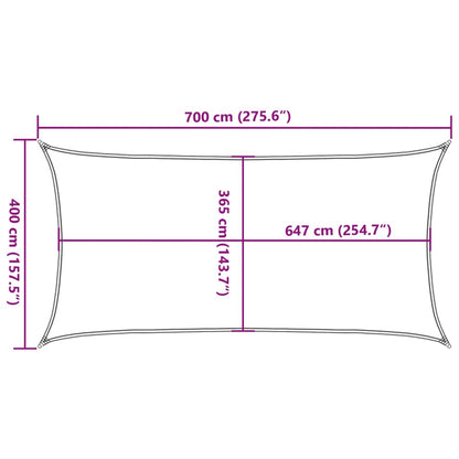 Vela Parasole Sabbia 7x4 m 100% Poliestere Oxford | homemem39