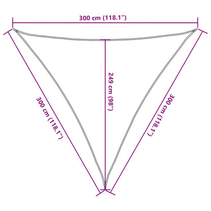 Vela Parasole Grigio Chiaro 3x3x3 m 100% Poliestere Oxford | homemem39
