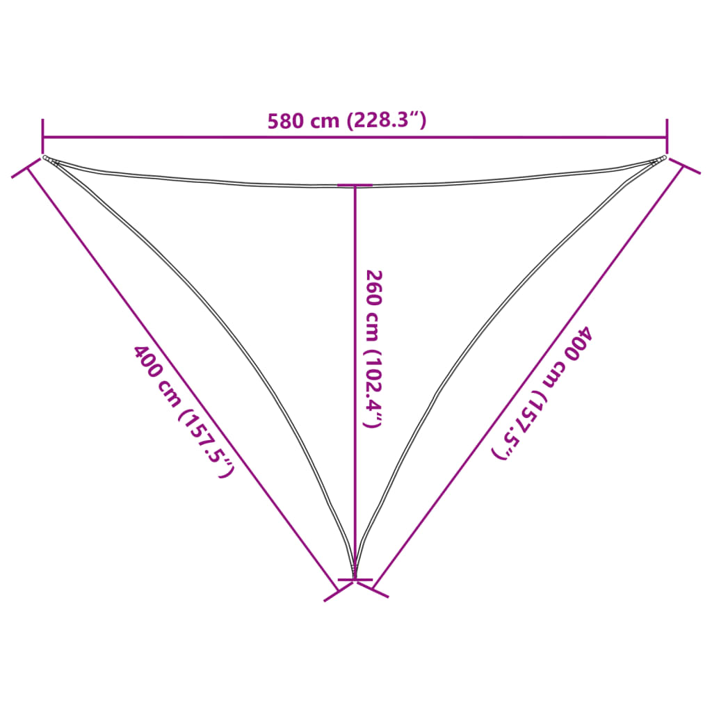 Vela Parasole Grigio Chiaro 4x4x5,8 m 100% Poliestere Oxford | homemem39