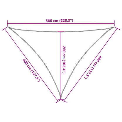 Vela Parasole Grigio Chiaro 4x4x5,8 m 100% Poliestere Oxford | homemem39