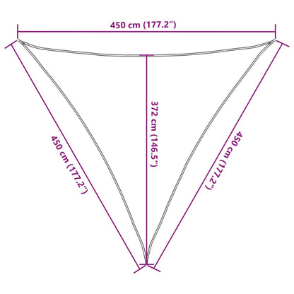 Vela Parasole Grigio Chiaro 4,5x4,5x4,5m 100% Poliestere Oxford | homemem39