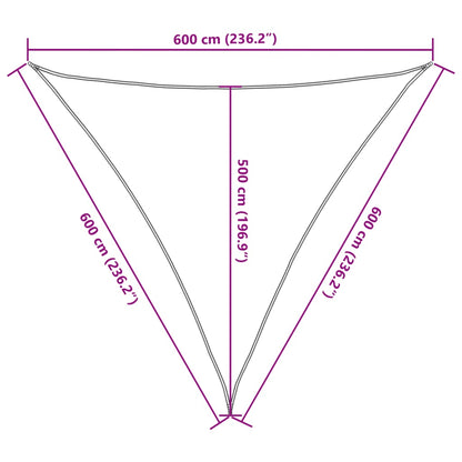 Vela Parasole Grigio Chiaro 6x6x6 m 100% Poliestere Oxford | homemem39