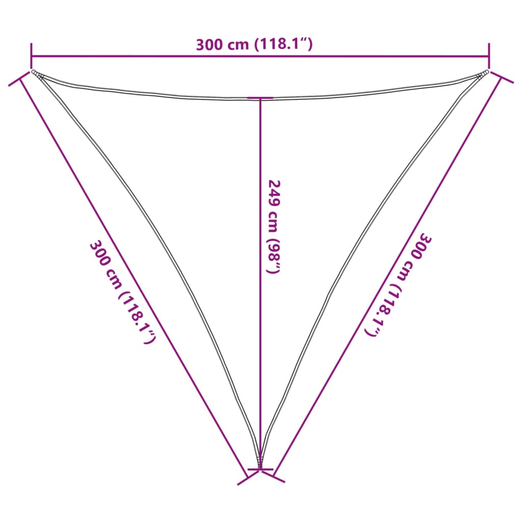 Vela Parasole Sabbia 3x3x3 m 100% Poliestere Oxford | homemem39