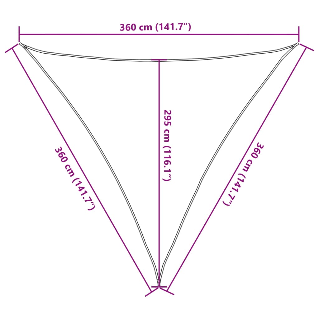 Vela Parasole Sabbia 3,6x3,6x3,6 m 100% Poliestere Oxford | homemem39