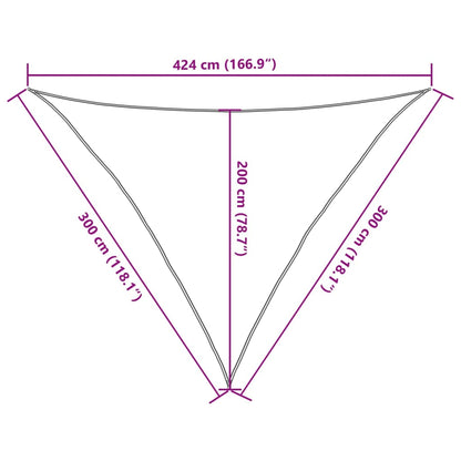 Vela Parasole Sabbia 3x3x4,24 m 100% Poliestere Oxford | homemem39
