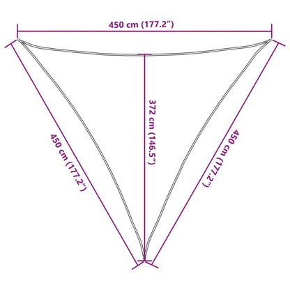 Vela Parasole Sabbia 4,5x4,5x4,5 m 100% Poliestere Oxford | homemem39