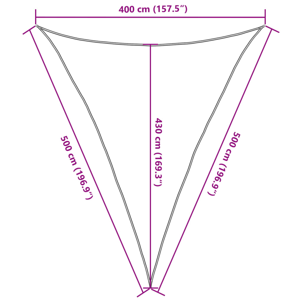 Vela Parasole Sabbia 4x5x5 m 100% Poliestere Oxford | homemem39