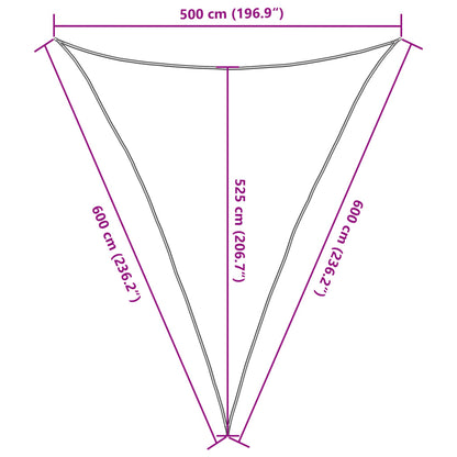 Vela Parasole Sabbia 5x6x6 m 100% Poliestere Oxford | homemem39