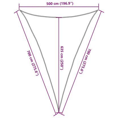 Vela Parasole Sabbia 5x7x7 m 100% Poliestere Oxford | homemem39