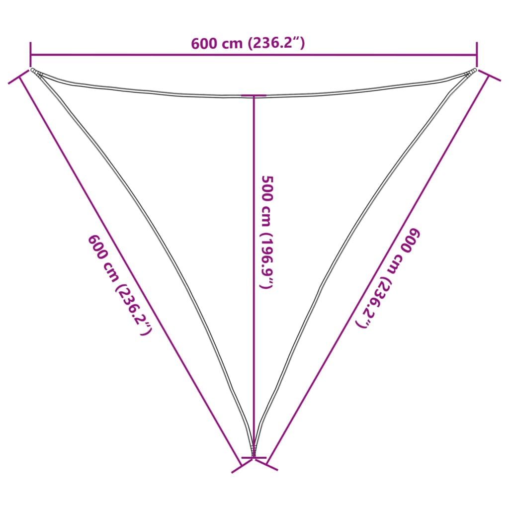 Vela Parasole Sabbia 6x6x6 m 100% Poliestere Oxford | homemem39
