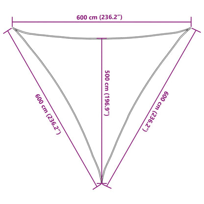 Vela Parasole Sabbia 6x6x6 m 100% Poliestere Oxford | homemem39