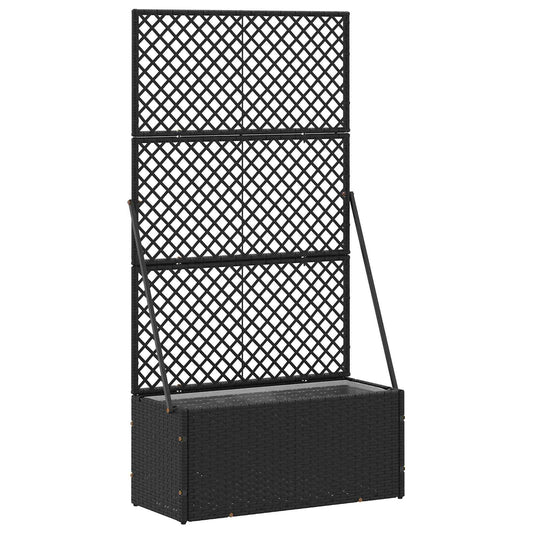 Fioriera a traliccio da giardino Nero 70 x 30 x 135 cm Metallo