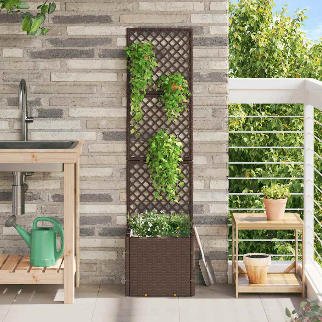 Fioriera Marrone 35 x 30 x 135 cm Metallo