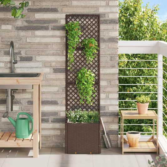 Fioriera Marrone 35 x 30 x 135 cm Metallo