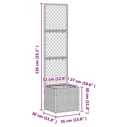 Fioriera Marrone 35 x 30 x 135 cm Metallo