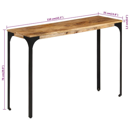 Tavolo Consolle Marrone 110x35x76 cm Massello Mango e Ferro - homemem39