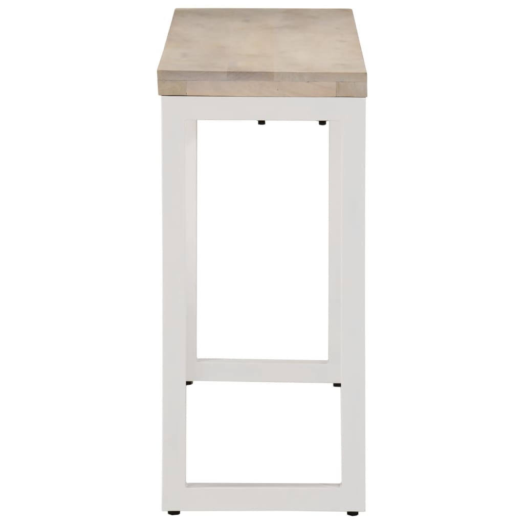 Tavolo Consolle Marrone 110x35x76 cm Massello Mango e Ferro - homemem39