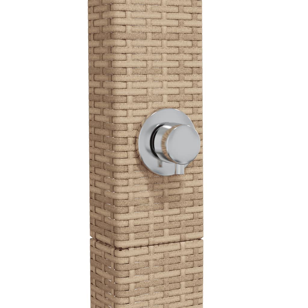 Doccia da Esterno Beige 50x55x224 cm Polyrattan e Legno Acacia - homemem39