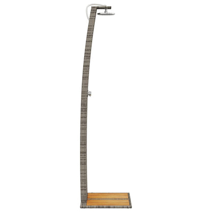 Gray Outdoor Shower 55x60x224 cm Polyrattan and Acacia Wood