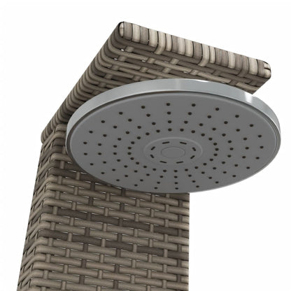 Gray Outdoor Shower 55x60x224 cm Polyrattan and Acacia Wood