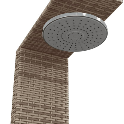 Doccia Esterno Grigia 100x100x241,5cm Polyrattan e Legno Acacia