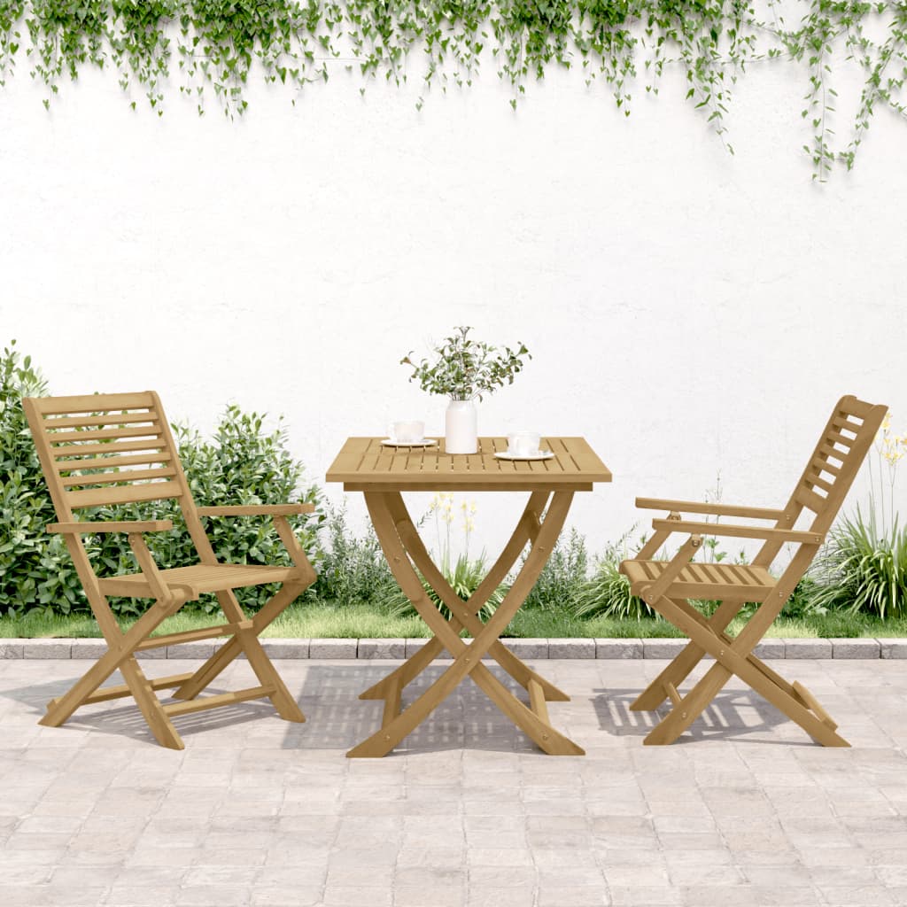 Sedie Giardino Pieghevoli 2pz 54,5x61,5x86,5 cm Massello Acacia - homemem39