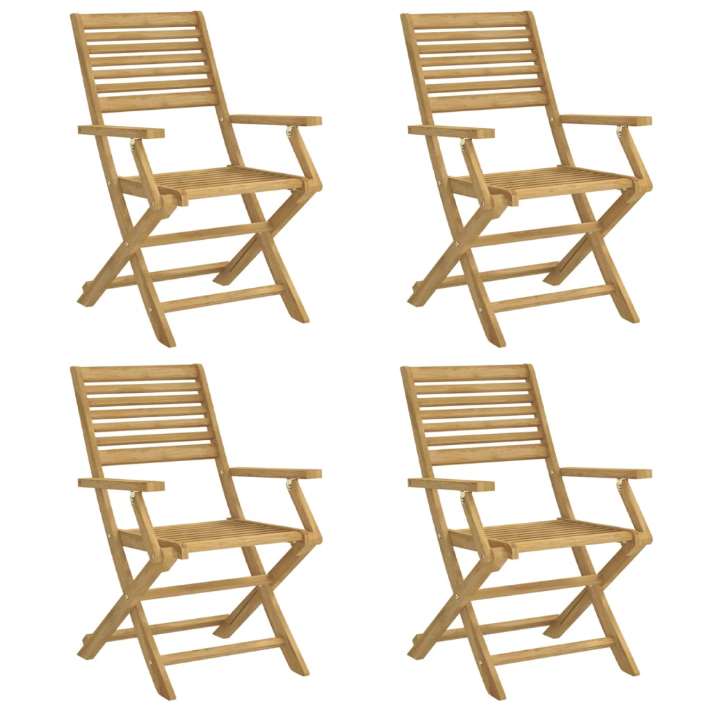 Sedie Giardino Pieghevoli 4pz 54,5x61,5x86,5 cm Massello Acacia | homemem39