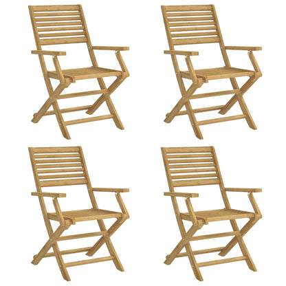 Sedie Giardino Pieghevoli 4pz 54,5x61,5x86,5 cm Massello Acacia - homemem39