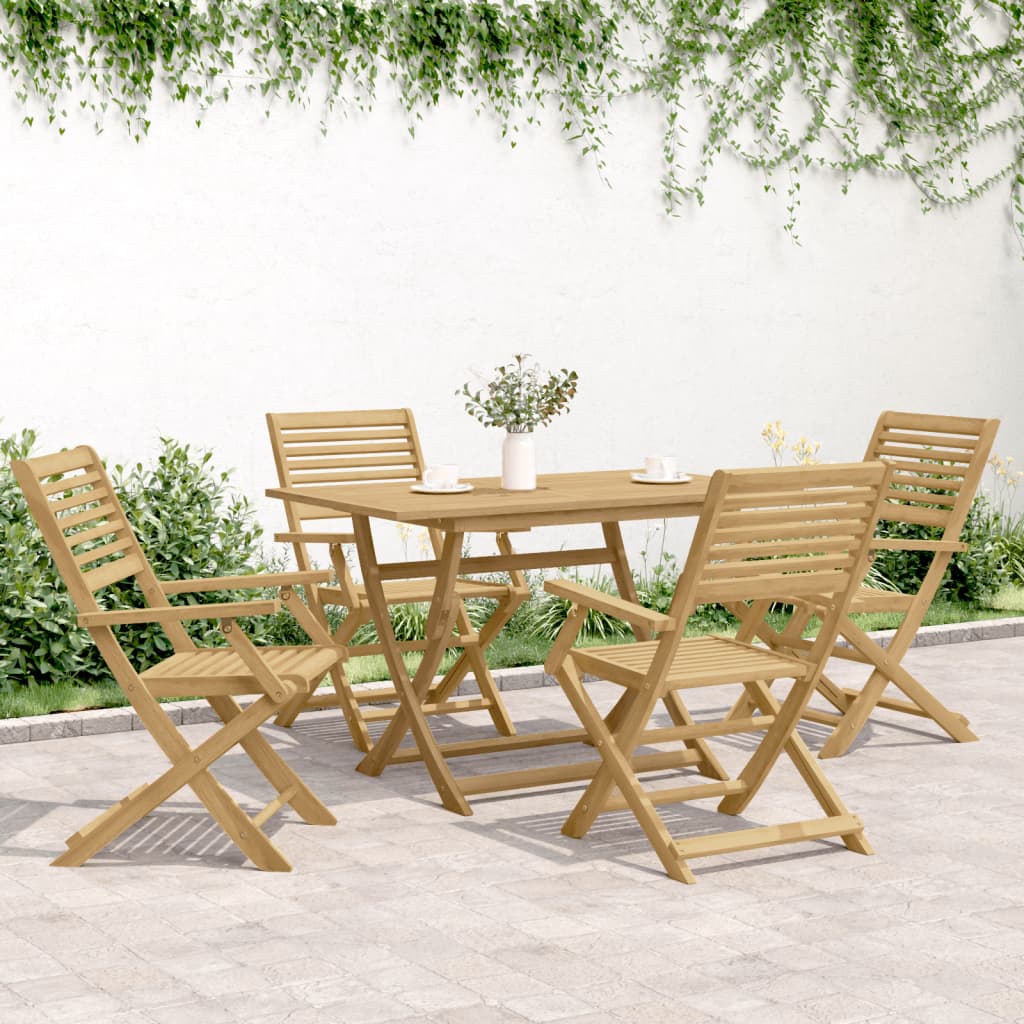 Sedie Giardino Pieghevoli 4pz 54,5x61,5x86,5 cm Massello Acacia | homemem39