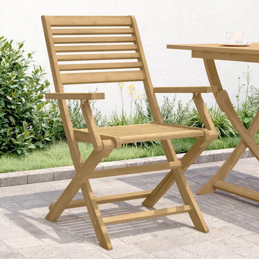 Sedie Giardino Pieghevoli 4pz 54,5x61,5x86,5 cm Massello Acacia - homemem39