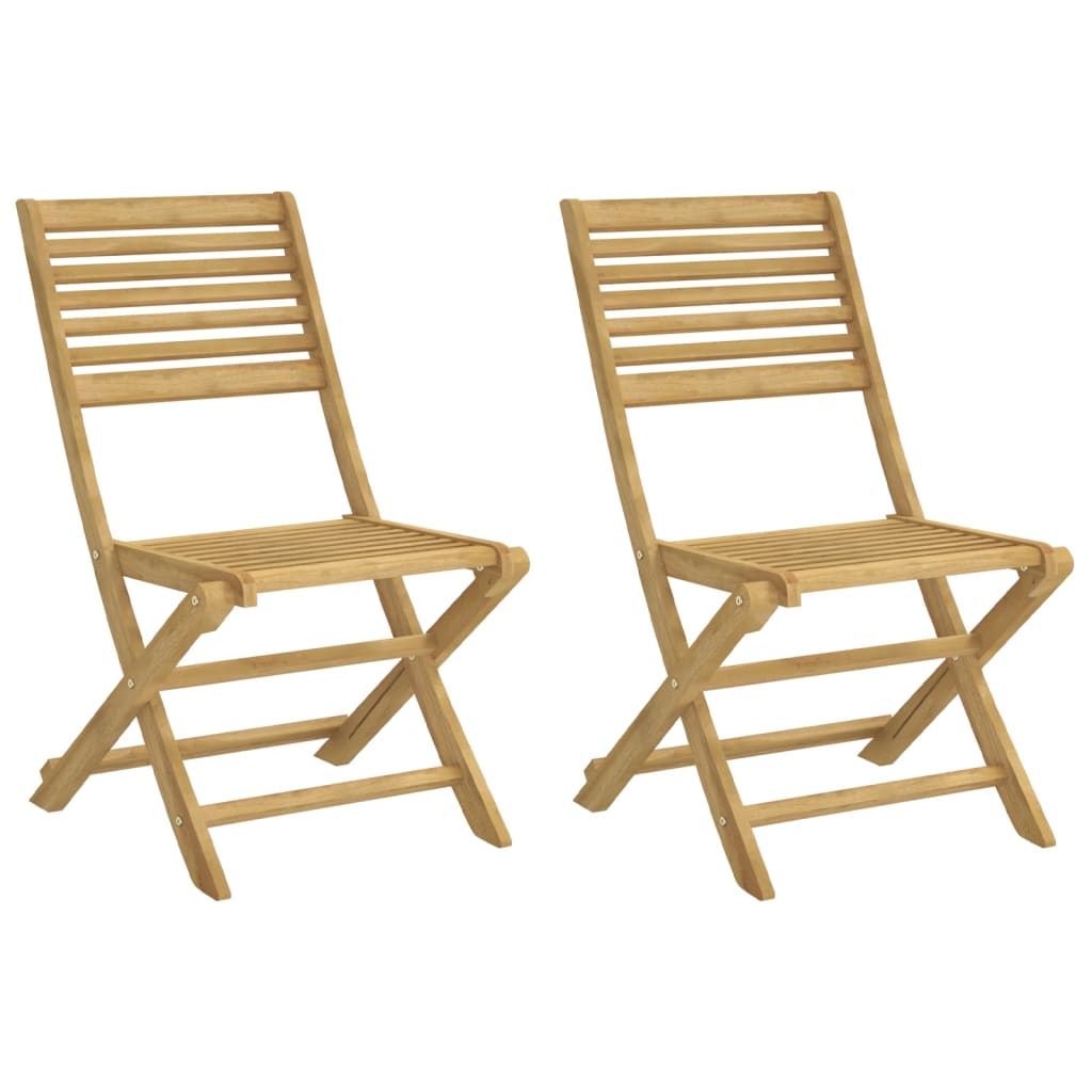 Sedie Giardino Pieghevoli 2 pz 48,5x61,5x87 cm Massello Acacia | homemem39