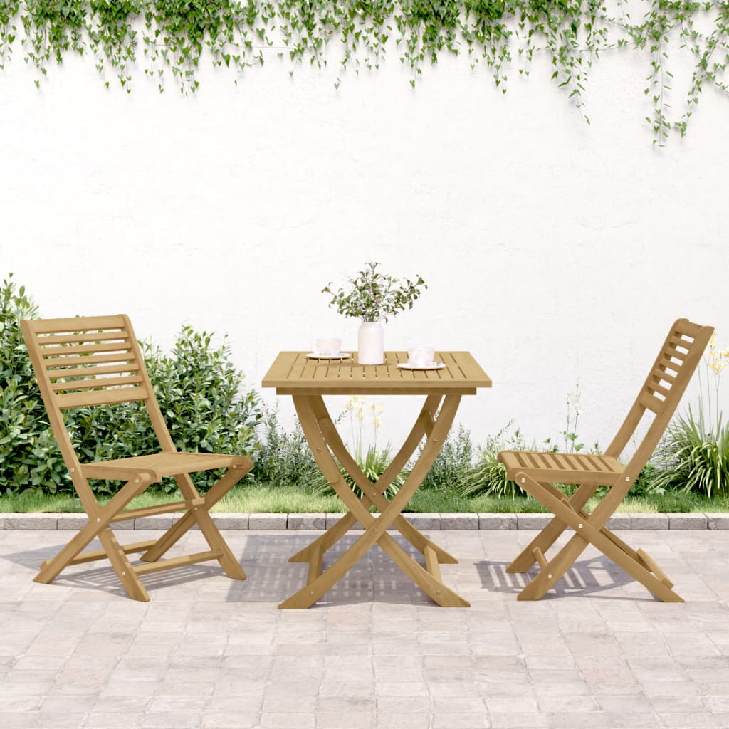 Sedie Giardino Pieghevoli 2 pz 48,5x61,5x87 cm Massello Acacia | homemem39