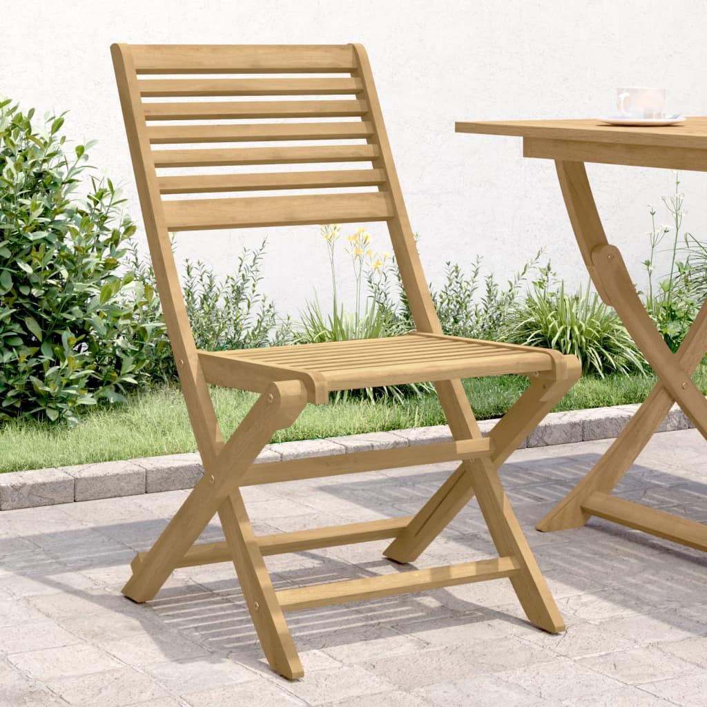 Sedie Giardino Pieghevoli 2 pz 48,5x61,5x87 cm Massello Acacia - homemem39